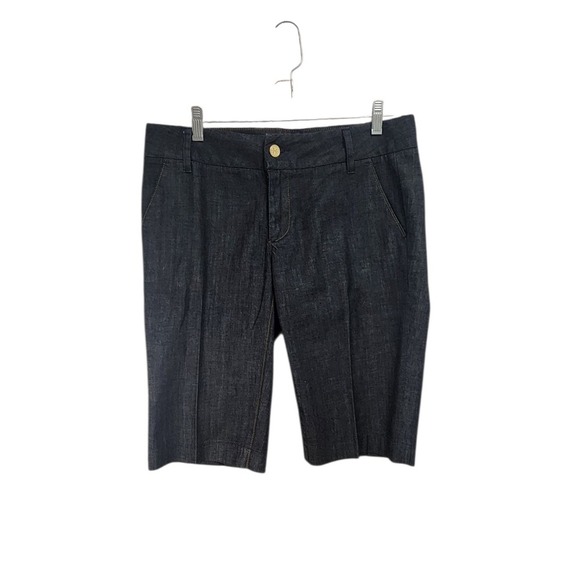 Tory Burch Pants - Tory Burch Women's Trouser Shorts Dark Wash Denim Gold‎ Button Detail Size 28